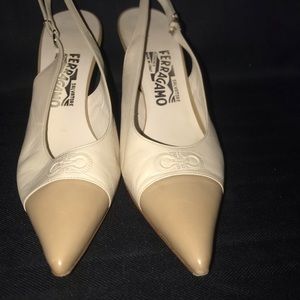 Two tone sling back heeled pumps. Gently used.